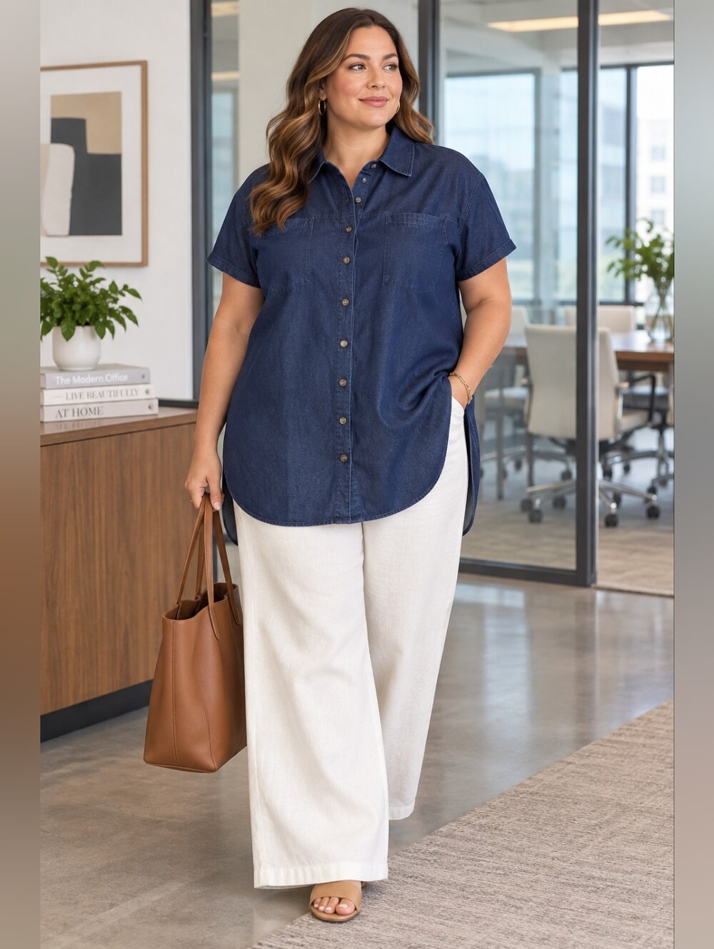 Universal Standard Modern Forever Hi-lo Denim Tunic Minimalist Women's 18/20
